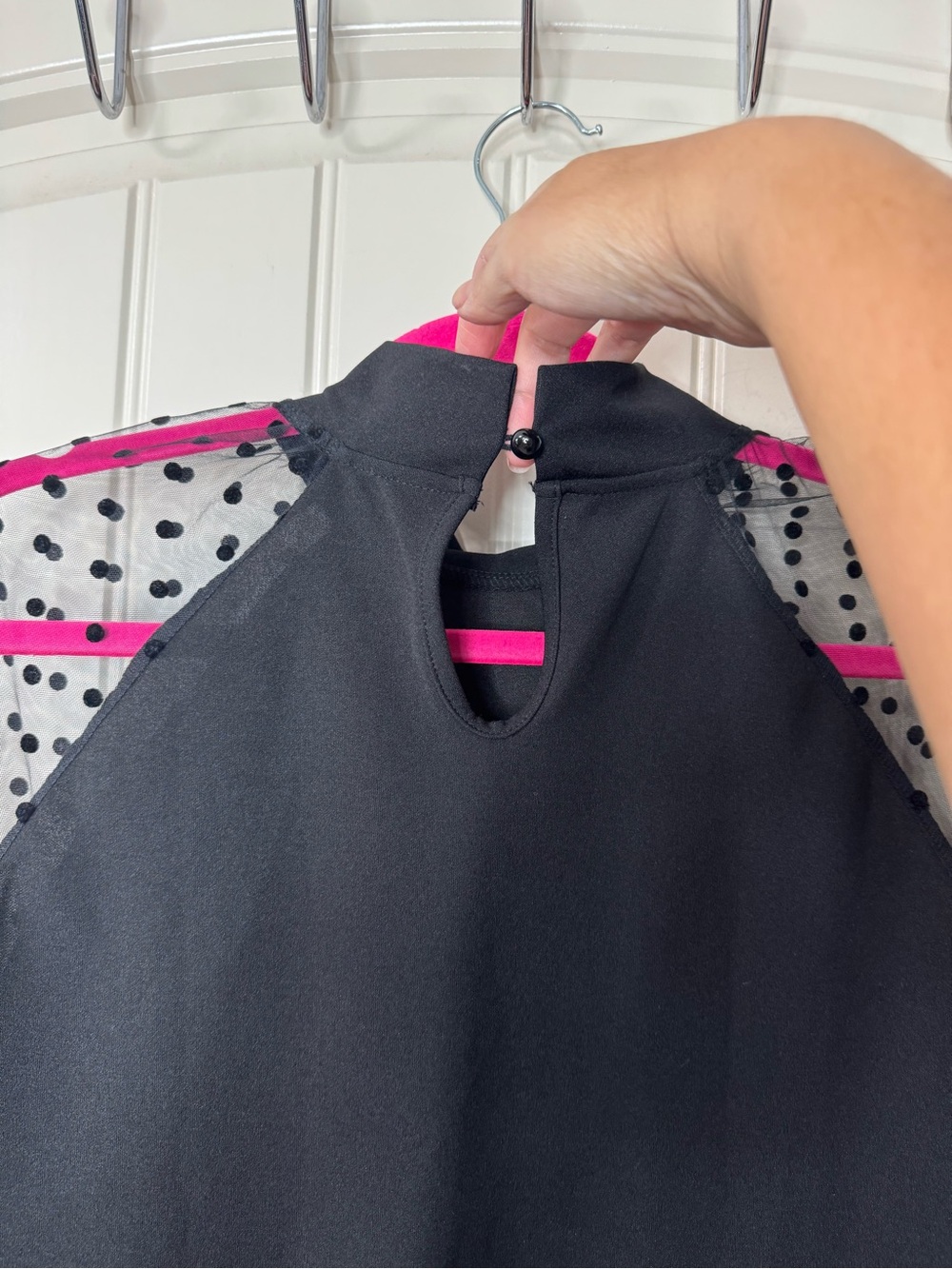 2/for $20 🪩 SHEIN Black Sheer Polka Dot Sleeves Mini Dress (Women’s X-Large) - Picture 7 of 11